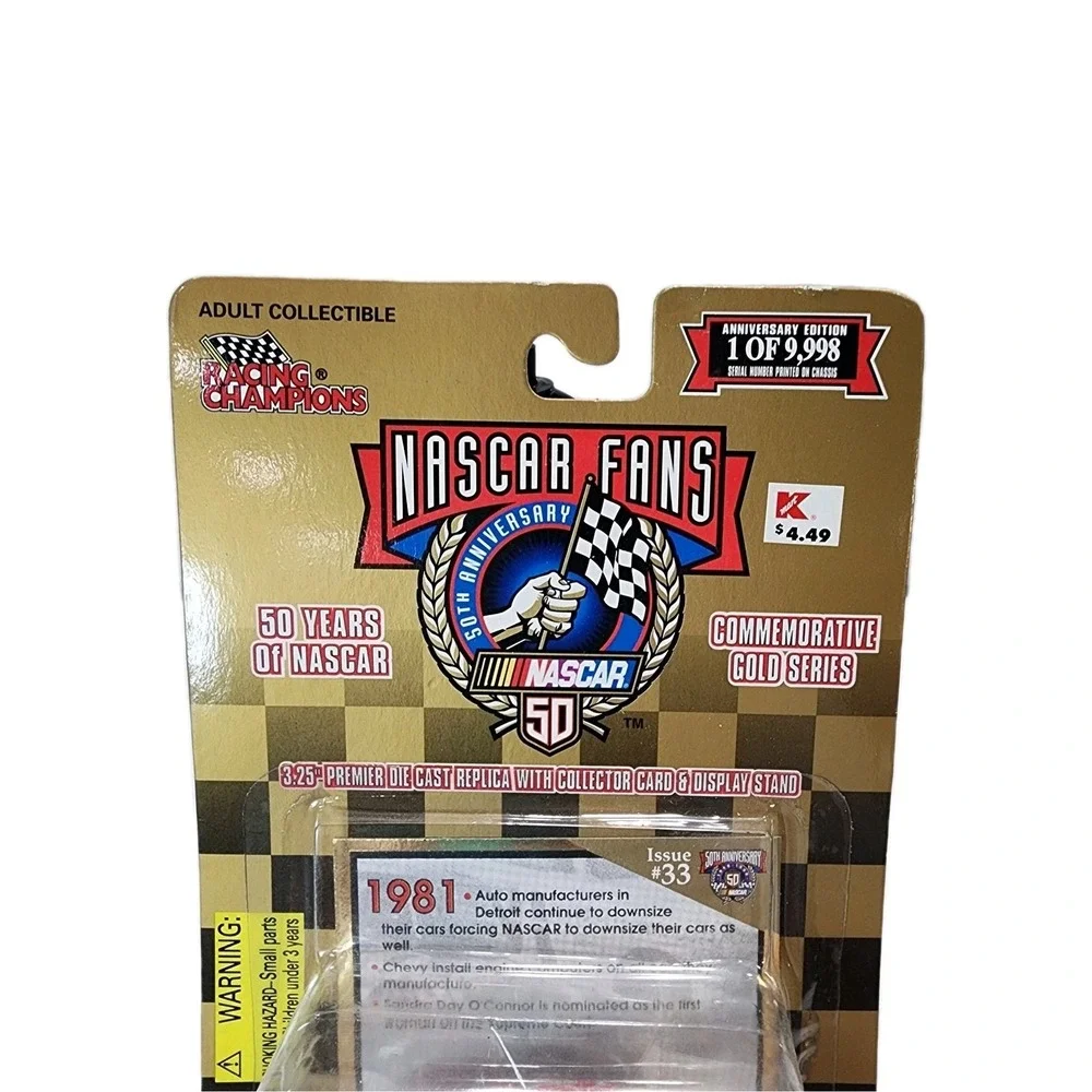 Racing Champions NASCAR Fans 50th Commemorative Gold Series 1998-81 Issue 33 New